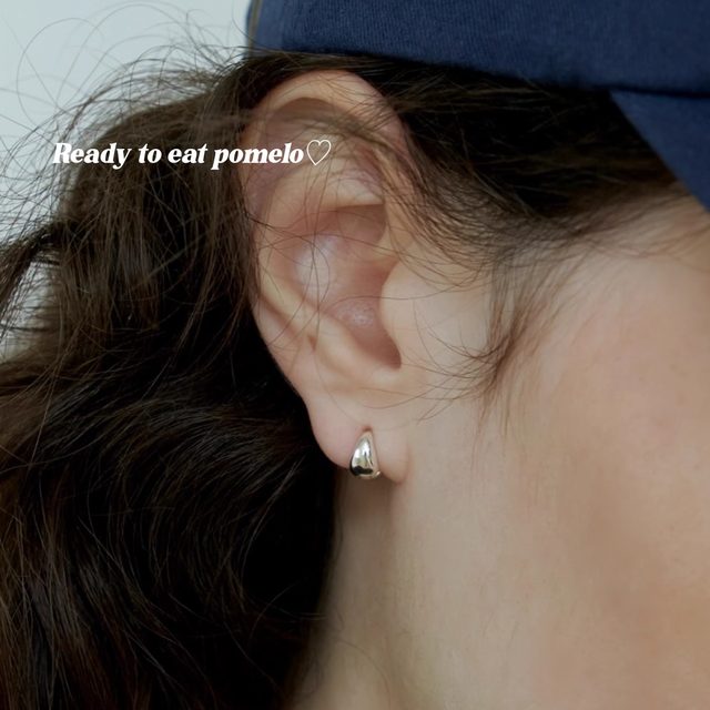 RTEP French Little Golden Beans S925 sterling silver simple niche plain hoop earrings classic cold style earrings for women