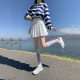 Pleated skirt for women in summer high waist A-line slim and sweet college style suit fabric high short skirt white skirt pants