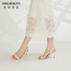 Free-spirited one-piece French square toe sandals for women summer new stiletto heel open toe fashion sandals