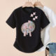 New Chinese style embroidered short-sleeved T-shirt for women 2025 summer round neck new women's large-size slim top