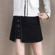 Korean style college-style skirt for women 2025 summer new button design high waist slimming A-line irregular short skirt