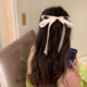 Girls ribbon ballet style cream white bow streamer hair clip women's top clip duckbill hair clip headwear