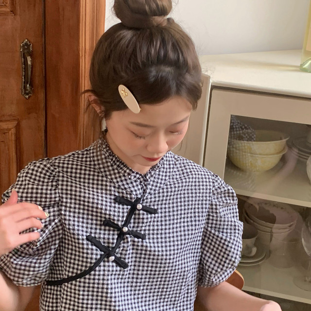 French girl heart metal bow hair clip sweet retro edge clip hair card bang clip side hair accessories 2023