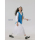 Jinggu white label DADATATA100 cotton V-neck drawstring fat mm large size beautiful dress

