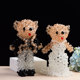 Handmade crystal beads 4MM / 12MM wedding couple bear gifts keychain bag hanging ornaments finished product
