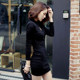 Yingkeren's new autumn and winter large size slim-fitting hollow hip-covering sexy nightclub wear fashionable long-sleeved Chinese style dress