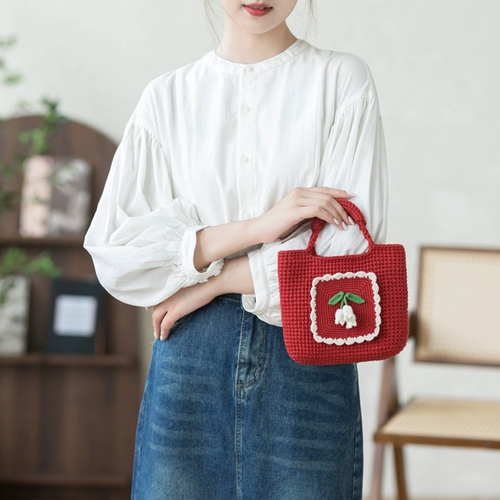 Ретро барсетка ручной работы, сумка, крючок для вязания, клубок пряжи, набор материалов, DIY