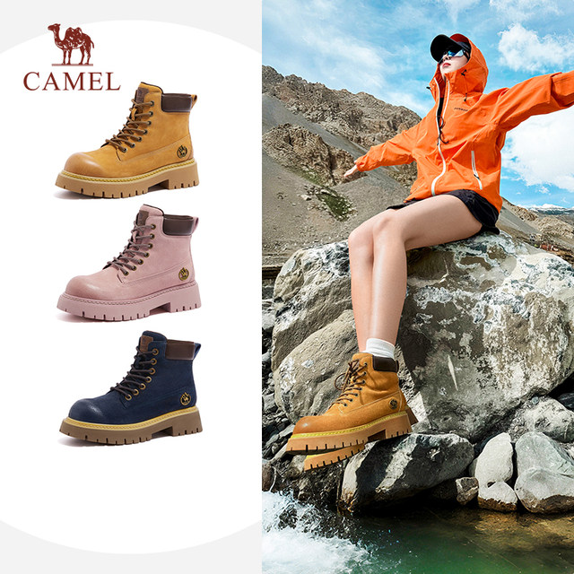 Camel Martin boots thick-soled women's shoes 2025 autumn and winter new style rhubarb boots hiking shoes short boots women's fashion boots