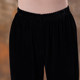 Golden velvet wide -leg pants women's narrow version high waist high waist 2024 autumn and winter new black pants casual straight pants