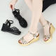 
Wedge sandals for women in summer 2025 new thick heel genuine leather open toe strap high heels fashionable thick sole Korean version