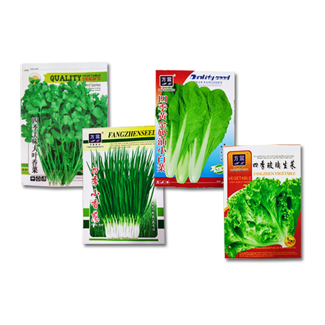 Four season rapeseed vegetable seed set meal lettuce coriander seeds large leaves seeds onion seeds high-quality seeds potted plants balcony