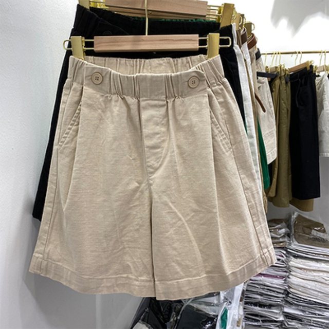 Large -size casual short pants female loose fat sister mm elastic loose waist, thin legs, pants, pants wearing pants
