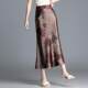 Retro printed satin fishtail skirt for women's summer 2025 new temperament long skirt hip-cover skirt new Chinese skirt