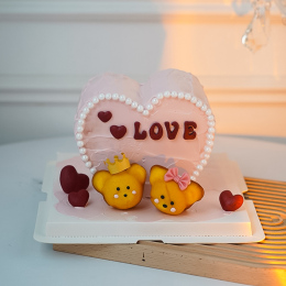 Seven Eve Valentine Madeleine Bear Head Bear Cake Decorating Couple Confess Love Candle Plug-in