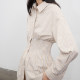 BLANK LABEL minimalist high-end pure cotton waist long sleeve white shirt women's striped shirt autumn
