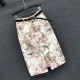
Chinese style slit elegant Hong Kong style skirt for women 2025 summer new printed high waist mid-length hip jeans skirt