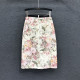 
Chinese style slit elegant Hong Kong style skirt for women 2025 summer new printed high waist mid-length hip jeans skirt