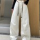 European loose scimitar wide-leg jeans for women 2025 spring new high-waist retro straight trousers weis7257
