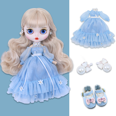 taobao agent Icy DBS Little cloth doll Super Fairy Blue Gauze Skirt OB24 Lijia Azone baby clothes