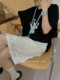 2025 new large-size white cotton skirt for women's summer three-dimensional flower waist drawstring high waist straight A-line short skirt
