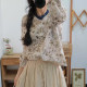 Ancient and colored retro stand collar loose large size cardigan shirt single-breasted long sleeve floral linen shirt women's spring