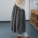 Ancient and color Korean style literary splicing loose large sling mid-length skirt casual and versatile high-waist lace-up cotton skirt spring