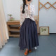 Ancient and colored retro stand collar loose large size cardigan shirt single-breasted long sleeve floral linen shirt women's spring