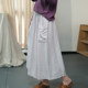 Ancient and color autumn forest women fresh loose large sling midi skirt casual and versatile elastic waist lace-up linen skirt