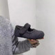 Inner heightening skirt with warm plus velvet Mary Jane fur shoes for women 2025 autumn and winter single shoes cotton shoes woolen material soft bottom