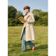 Zihan retro British style slingered collar windbreaker for women in spring and autumn new classic mid-length loose ragander sleeve jacket