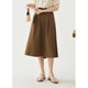 Zihan Retro Cotton Skirt Women's Summer New Art Forest Versatile High Waist Slim Mid-Length A-Line Skirt