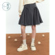 Zihan bow pleated skirt for women in autumn new design sense casual high waist A-line mesh splicing short skirt
