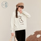 Zihan round neck loose pullover patch embroidered letter sweater for women in winter new sweet and cute rabbit casual top
