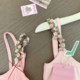 
Pure and gentle pink flower suspender vest for women with breast pad top 2025 new style