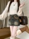 Retro old denim skirt for women with large size fat mm high waist slim hip A-line short skirt for small and versatile
