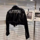 High-end Internet celebrity same style back embroidered lace-up leather jacket for women 2025 Spring and Spring New Hot Girls Motorcycle Short Jacket