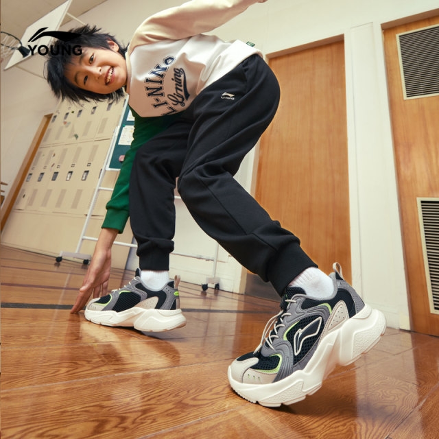 Li Ning Children's Sports Shoes 2025 New Summer Mesh Breathable Boys Shoes for Women Middle and Big Children Teenagers Daddy Shoes