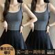 Single/two-piece lace wide shoulder suspender square collar vest for women with beautiful back large size slimming inner and outer top