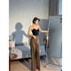 XULU original summer ice-sensing toner cotton black versatile with chest pad suspender thin shoulder strap thin vest top
