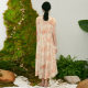 TALASA printed sleeveless two-piece dress 2025 summer new printed pleated loose slim design long skirt