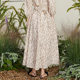 TALASA cotton floral skirt 2025 spring and summer new high-waist splicing design elegant temperament long skirt