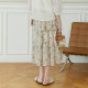 The same silk cotton printed skirt in TALASA mall 2025 spring and summer new high-waisted versatile slim cake skirt
