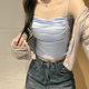 Pure pleated suspender vest for women in summer with chest pads to make them look slim and inner bottomed out with slim and beautiful back short top