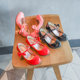 Girls high heels little princess shoes red children's leather shoes little girl performance catwalk princess shoes children's shoes