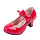 Girls high heels little princess shoes red children's leather shoes little girl performance catwalk princess shoes children's shoes
