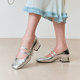 Bestou Spring and Summer New Style Shopping Mall Same Simple French Mary Jane Shoes Thick Heel Women's Singles Shoes RCG22CQ4