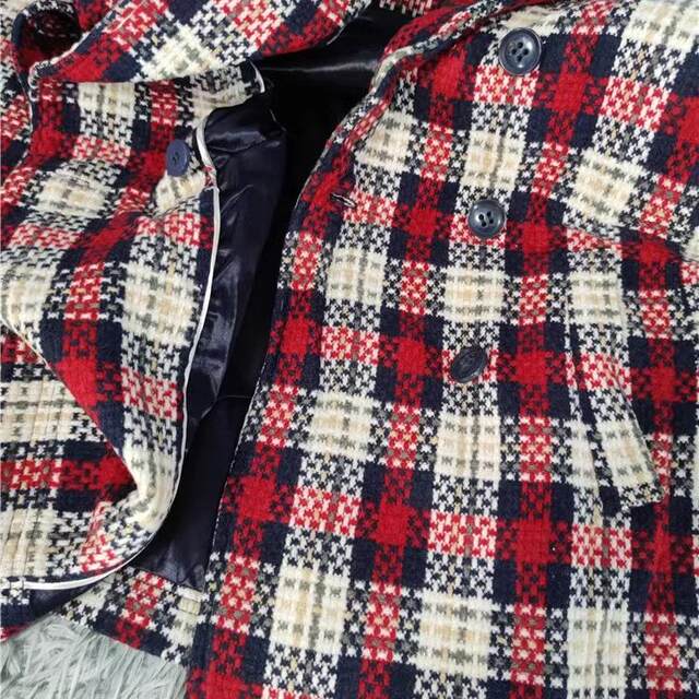 Foreign trade single new style small fragrance style classic plaid double-breasted long sleeve versatile fashion commuter windbreaker blazer