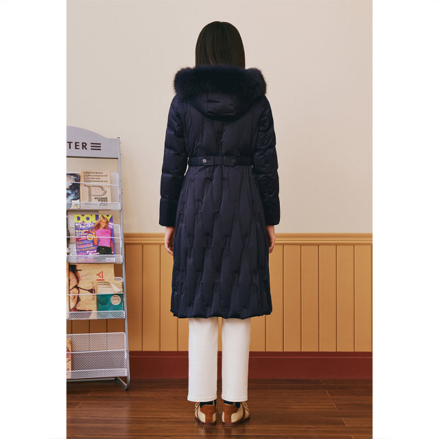 PSALTER Psalm Hooded Fox Fur Collar Long Goose down Jacket Winter
