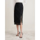 Goodland summer French elegant sparkling bead slit slim pencil skirt
