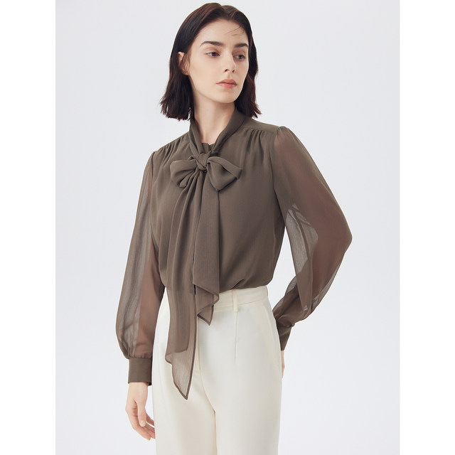 [Langzi Ole]Langzi POLO neck commuting outfit temperament design niche women's shirt top 2023 spring